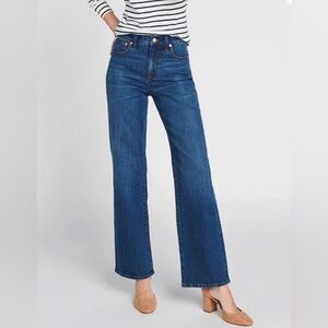 J. Crew Full Length Wide Leg Denim Dark Wash Jeans Size 31